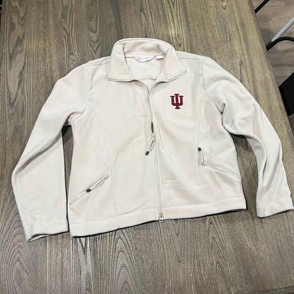 Weatherproof Womens Fleece Jacket Indiana University Full-Zip White Size XL - Picture 1 of 5